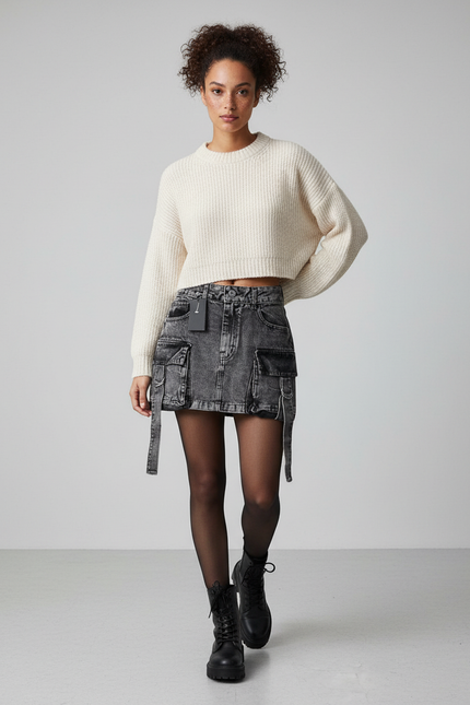 Jupe En Jean Militaire