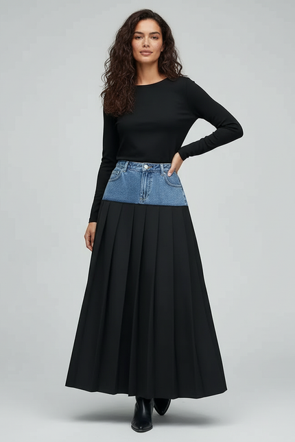 Jupe En Jean Bicolore