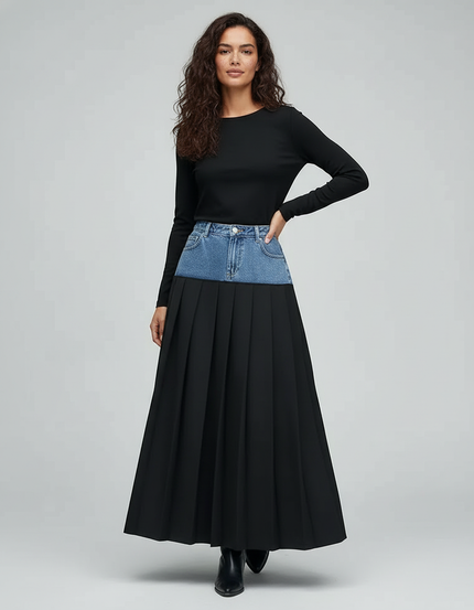 Jupe En Jean Bicolore