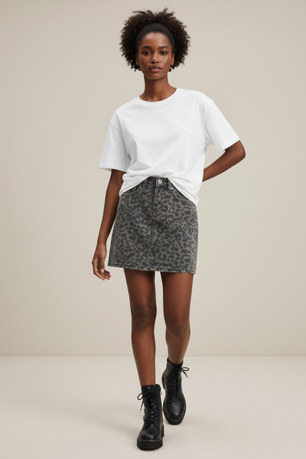 Jupe Leopard En Jean