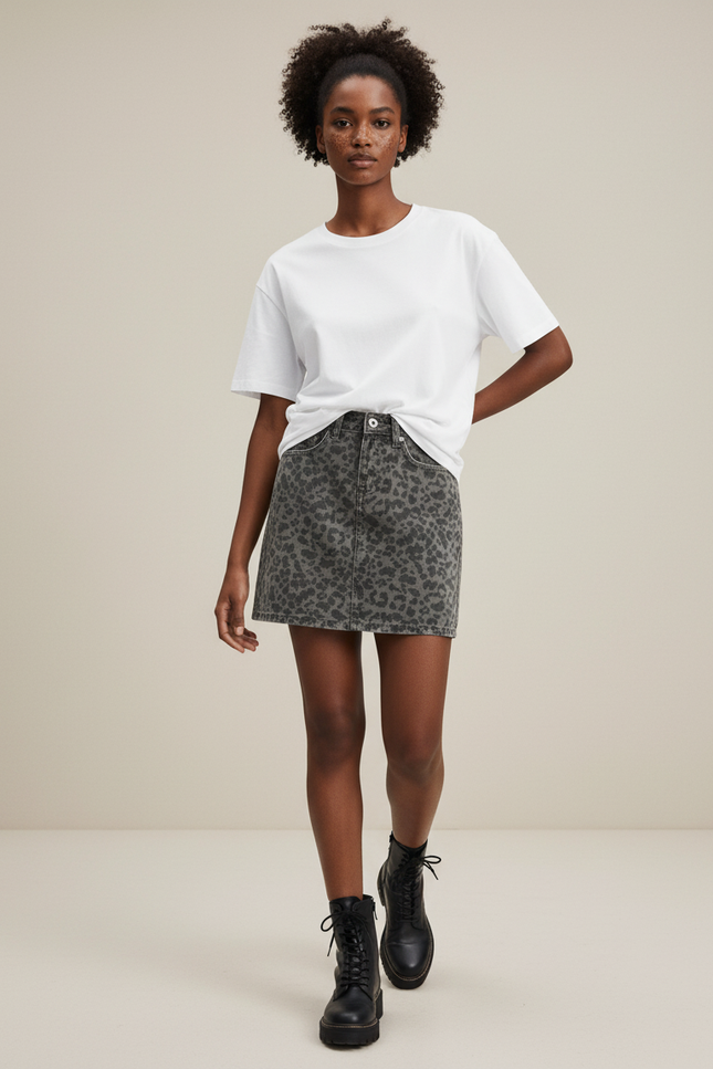 Jupe Leopard En Jean