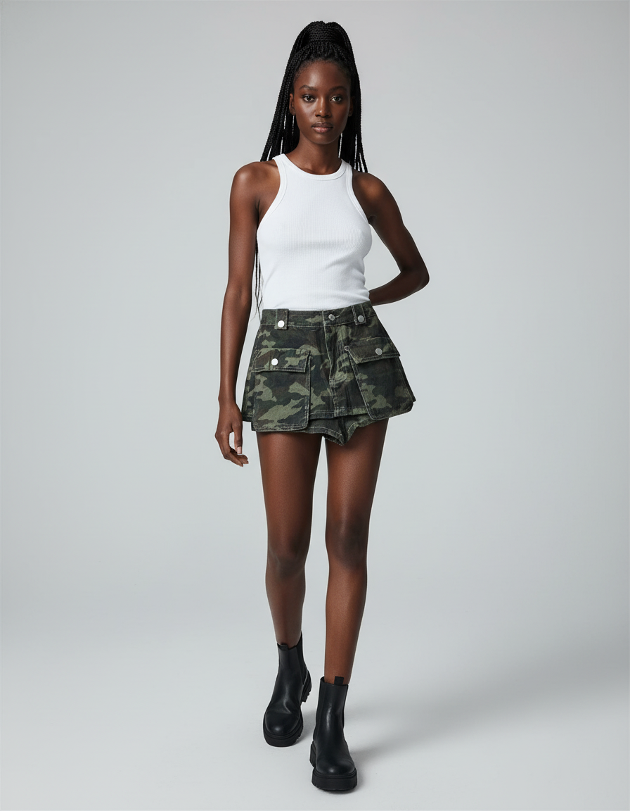 Jupe Culotte En Jeans Femme