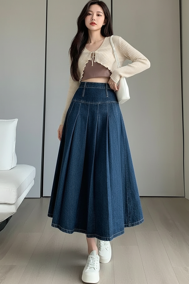 Jupe Longue En Jean Fluide