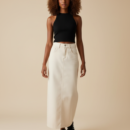 Collection image for: Jupe En Jean Beige