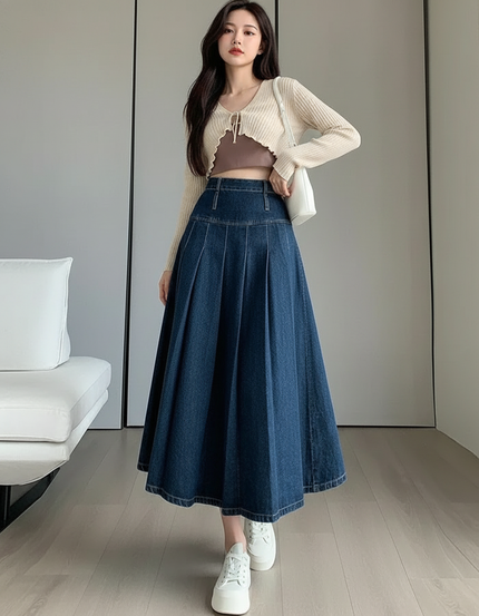 Jupe Longue En Jean Fluide