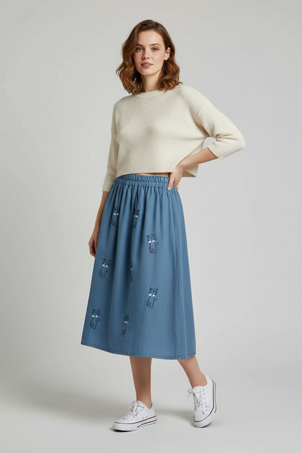 Jupe En Jean Midi Femme