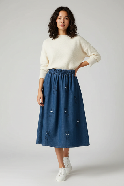 Jupe En Jeans Évasée