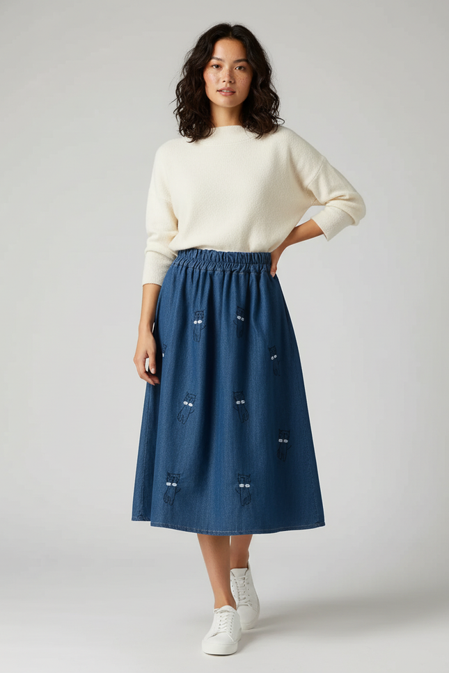 Jupe En Jeans Évasée