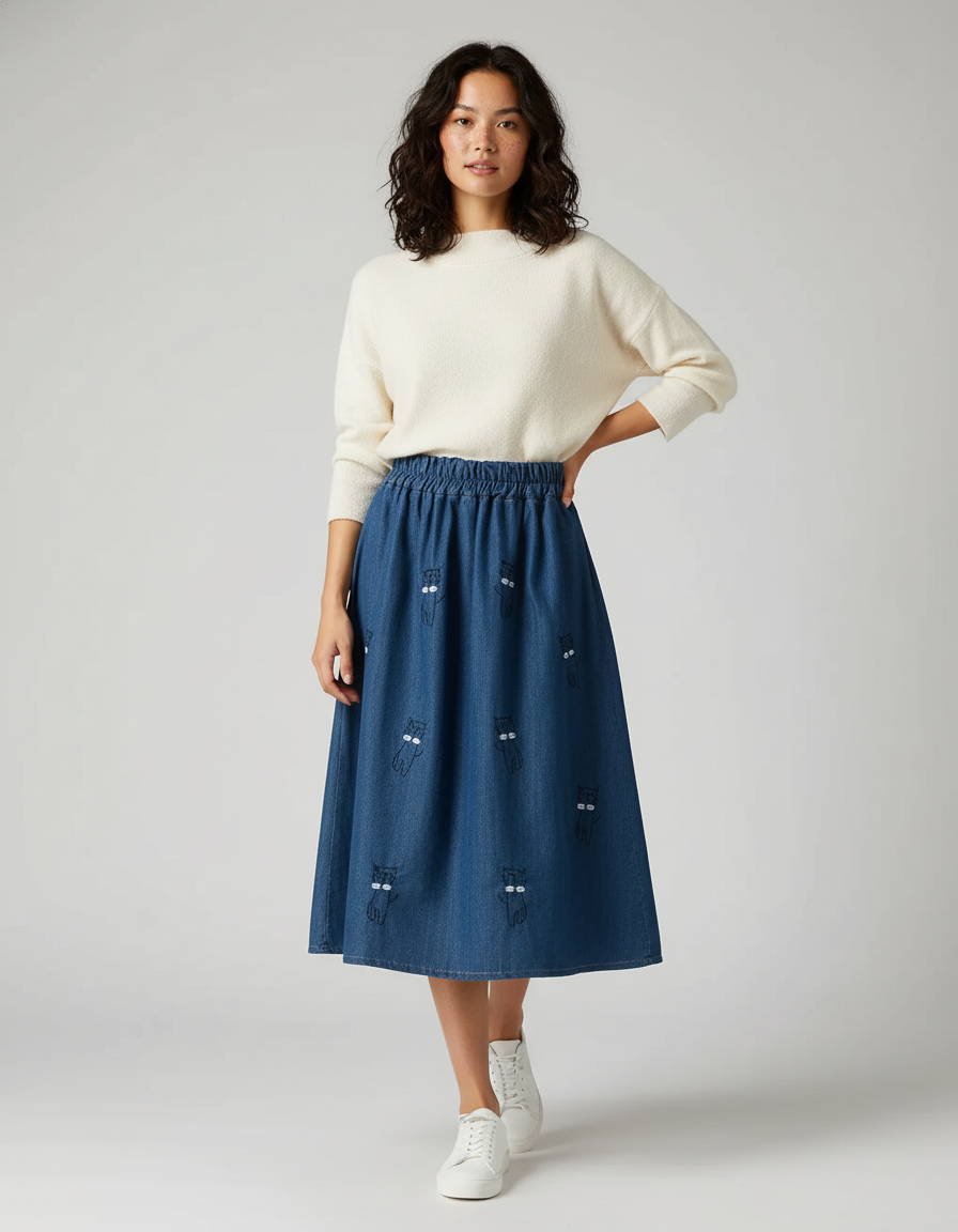 Jupe En Jeans Évasée