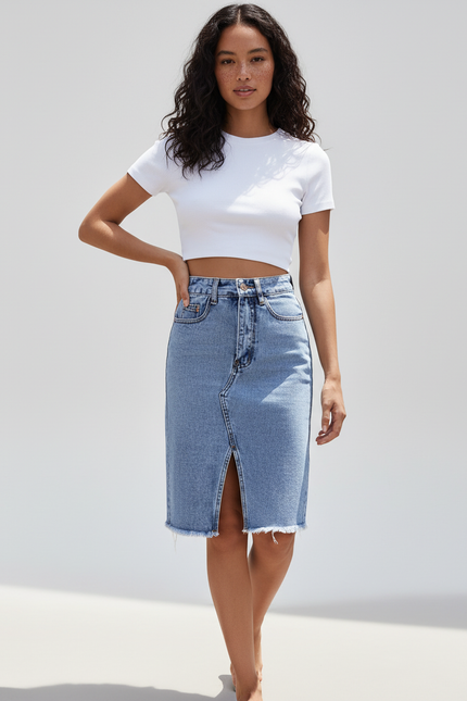 Jupe En Jean Avec Fente
