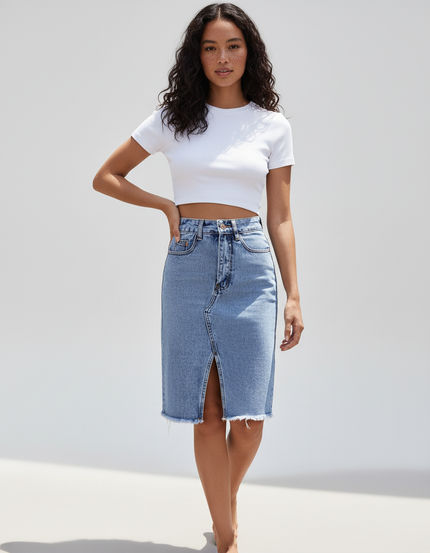 Jupe En Jean Avec Fente