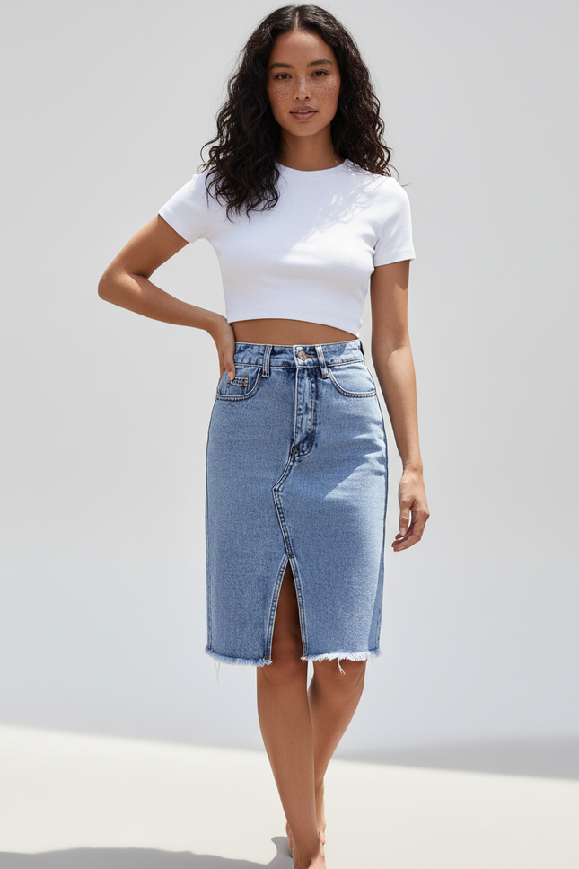 Jupe En Jean Avec Fente