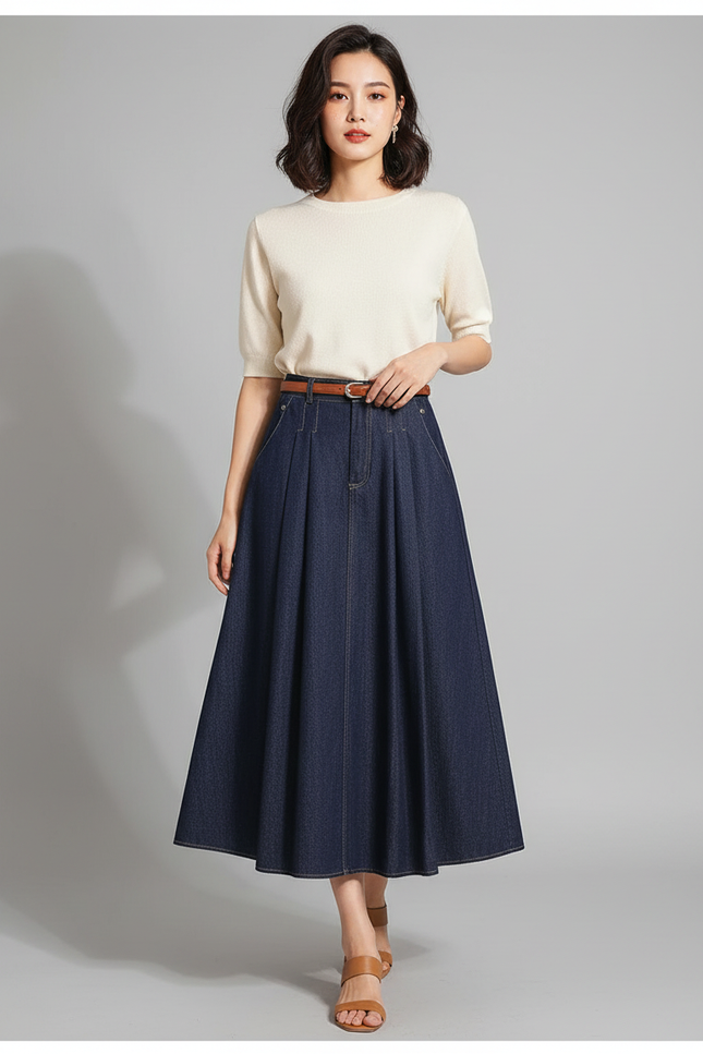 Jupe Longue En Jean Brut