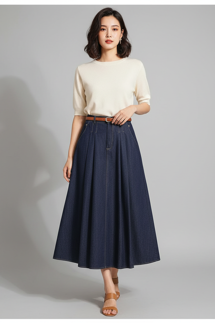 Jupe Longue En Jean Brut