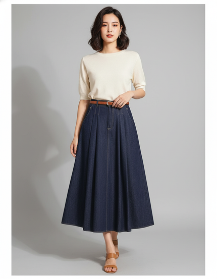 Jupe Longue En Jean Brut