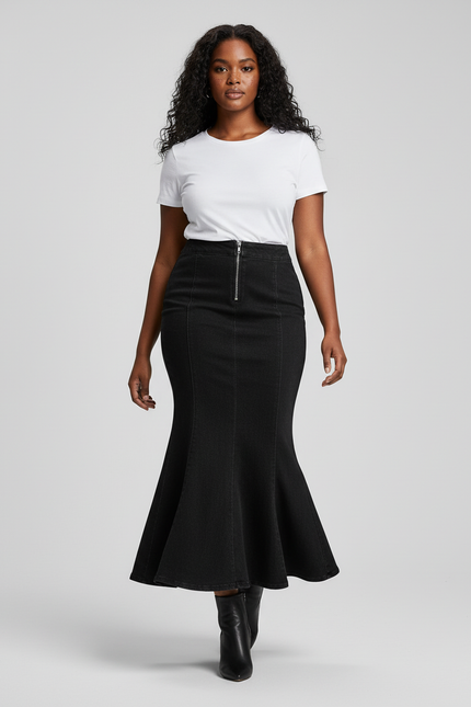 Jupe En Jean Avec Fermeture Eclair Devant