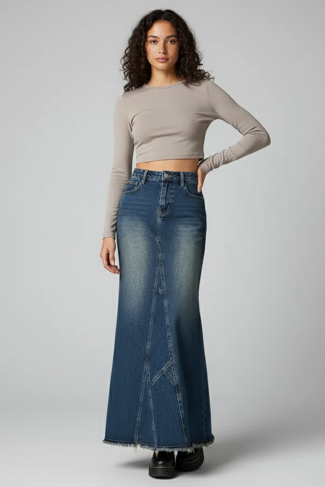 Jupe Jean Délavée Sirène Vintage