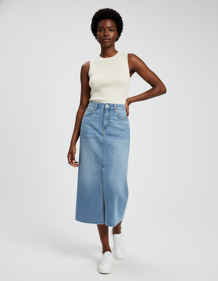 Jupe Jean Midi Fente Chic