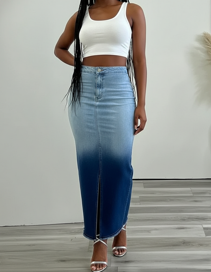 Jupe En Jean Fendue Derriere