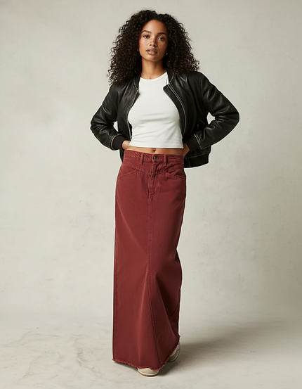 Jupe En Jean Bordeaux