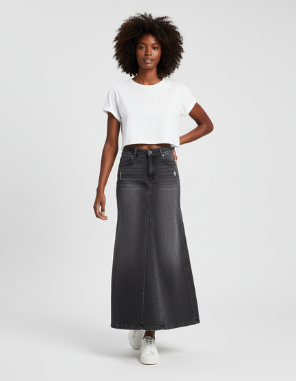 Jupe Jean Longue Délavée Chic