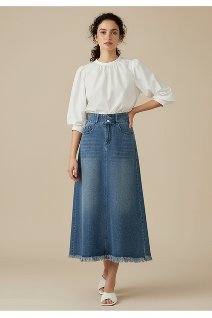 Jupe Longue En Jean Évasée