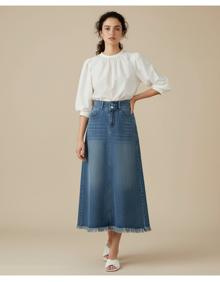 Jupe Longue En Jean Évasée