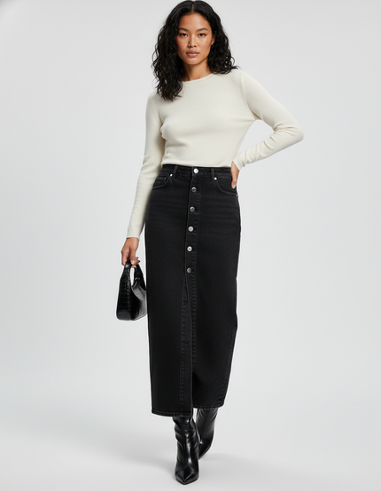 Jupe Longue En Jeans Noir