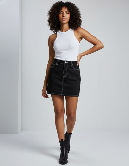 Mini Jupe En Jean Noir