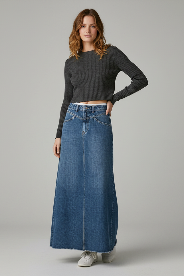 Jupe En Jean Longue Tendance