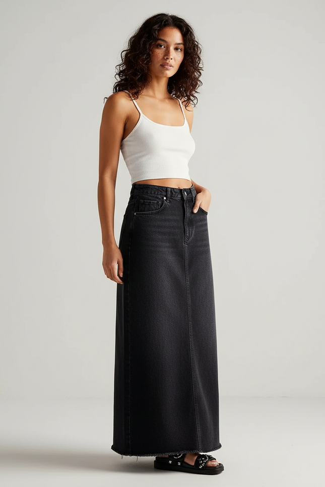 Jupe Longue Noire En Jean