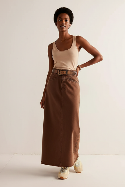 Jupe En Jean Avec Ceinture