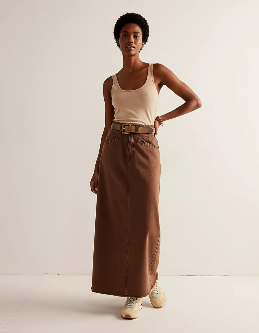 Jupe En Jean Avec Ceinture