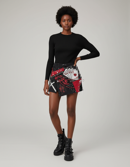 Jupe Jean Patchwork Asymétrique Gothique