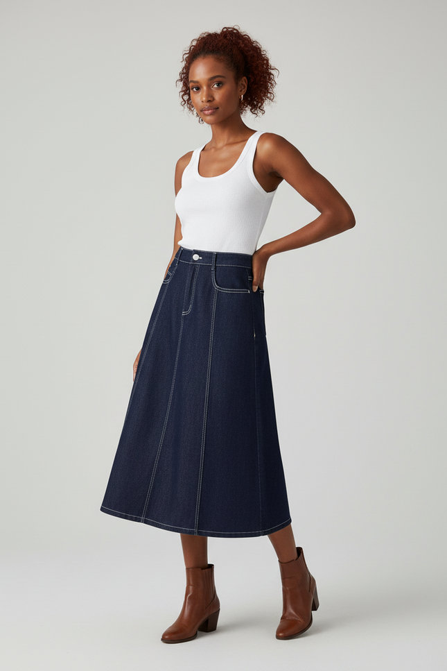 Jupe En Jean Bleu Brut