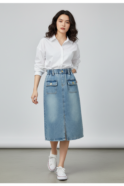 Jupe En Jean Longue Fendue