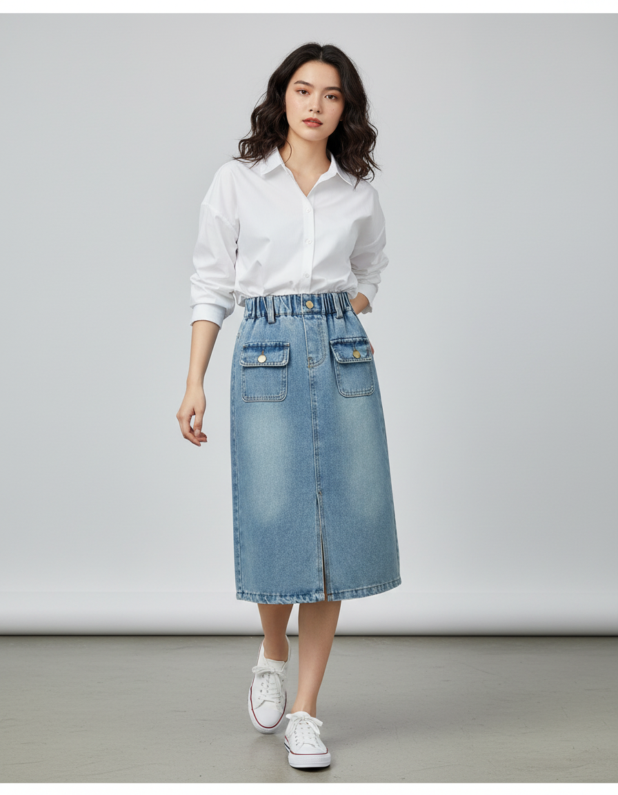 Jupe En Jean Longue Fendue