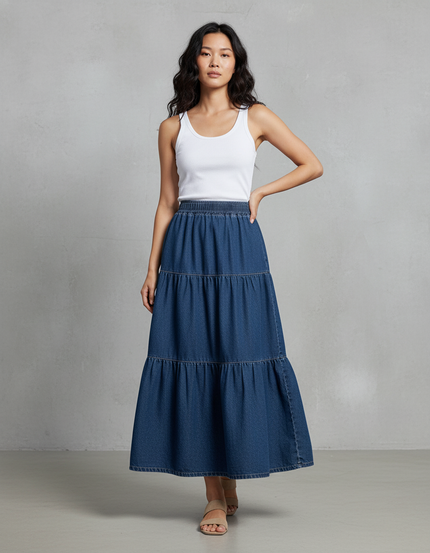 Jupe En Jean Taille Elastique