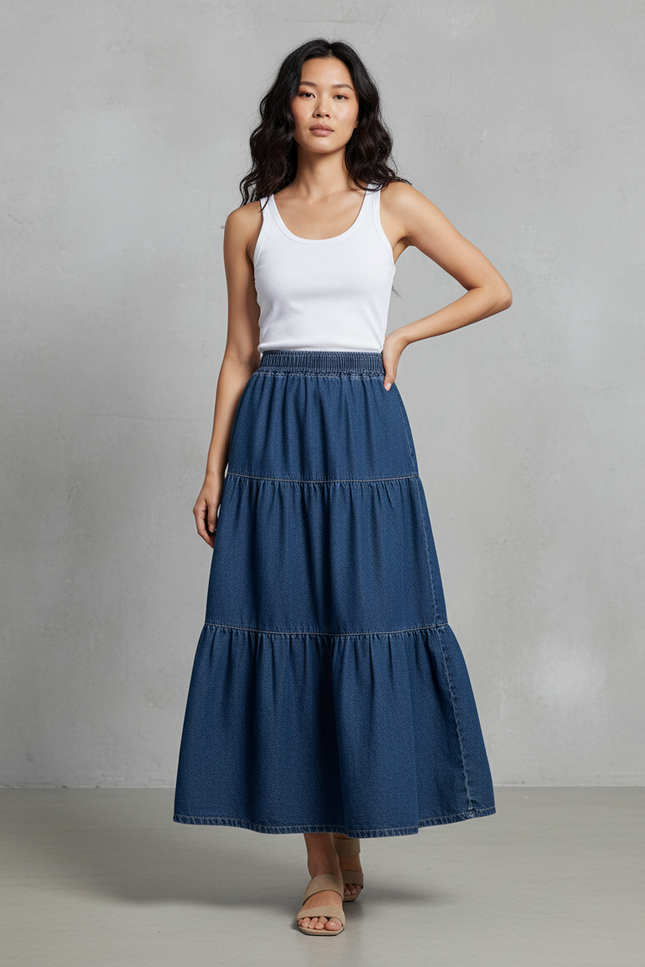 Jupe En Jean Taille Elastique