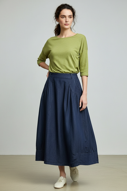 Jupe Jean Longue Ample Décontractée