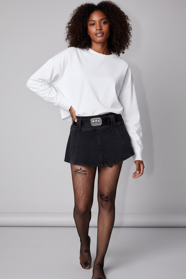 Jupe Jean Noire Mini Décontractée