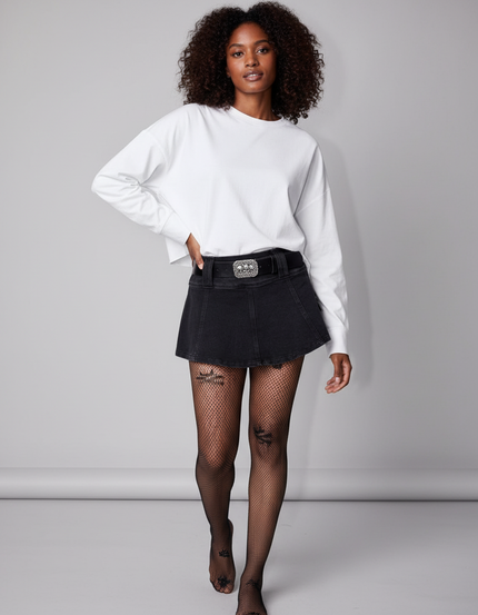 Jupe Jean Noire Mini Décontractée