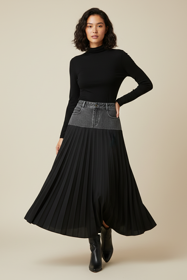 Jupe En Jean Longue Noire