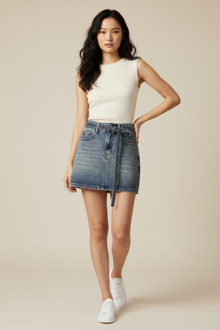 Jupe Jean Mini Brillante Décontractée