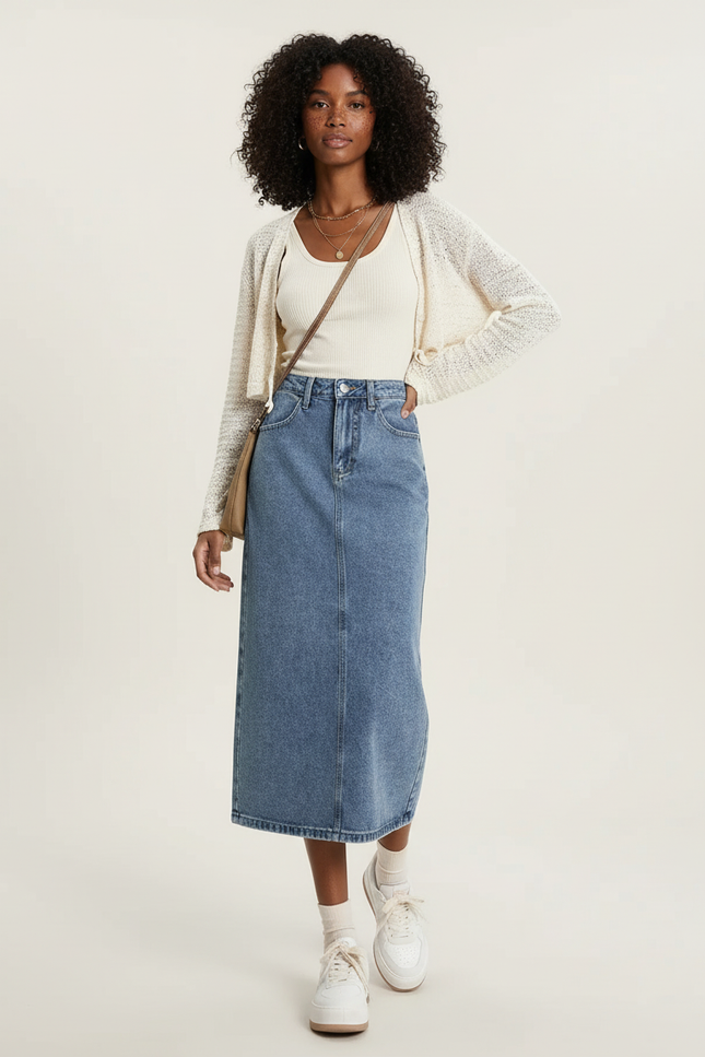 Jupe Longue En Jean Avec Fente