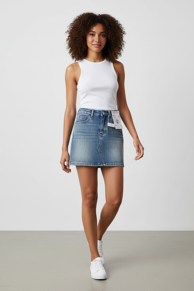 Jupe Jean Mini Vintage Décontractée