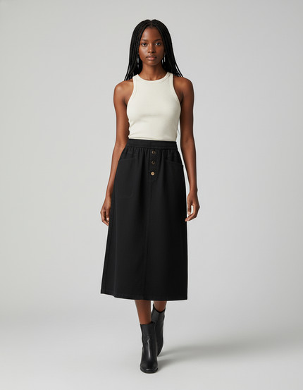 Jupe Jean A-Line Taille Haute Décontractée