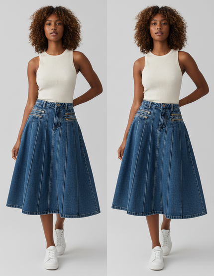 Jupe En Jean Longueur Genoux