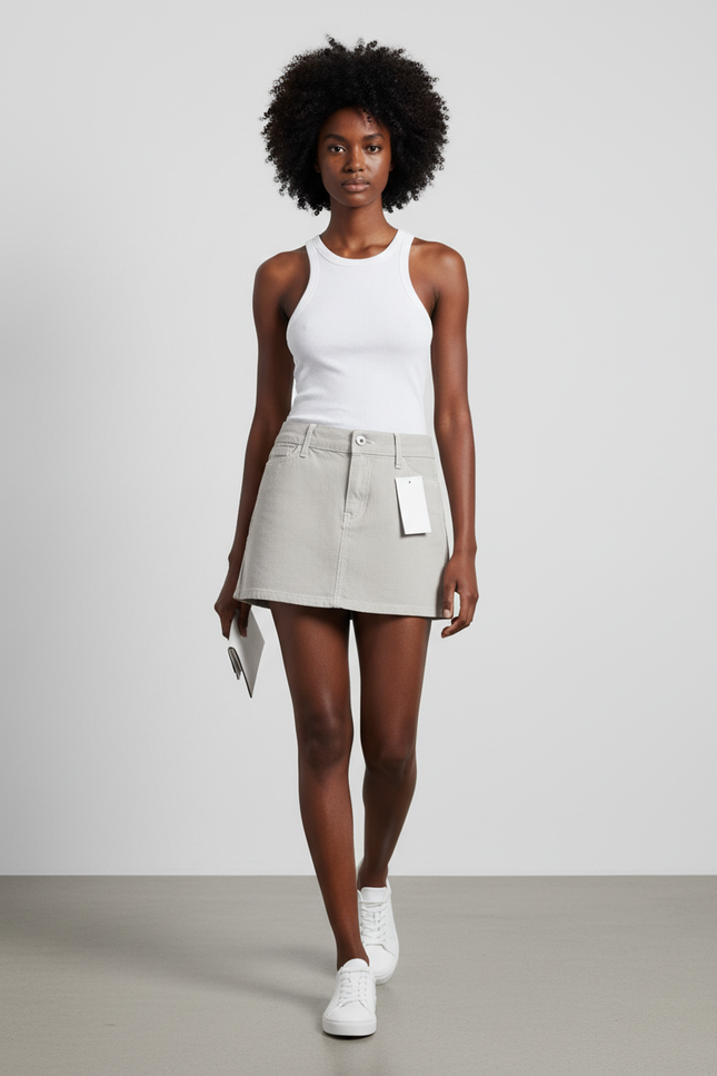 Jupe En Jean Gris Clair
