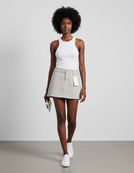 Jupe En Jean Gris Clair